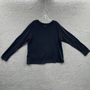 Time‎ and Tru Women Top Extra Large 16/18 Black 100% Pima Cotton Pullover Shirt